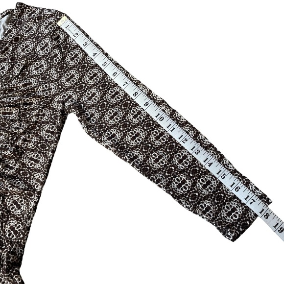 Michael Michael Kors Cinched V-neck Slinky Top Long Sleeve Stretch - Picture 6 of 11